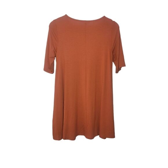 NWOT Eileen Fisher Rust Orange Pekoe Viscose Jersey Jewel Neck Tunic Tee Top S - Picture 4 of 12